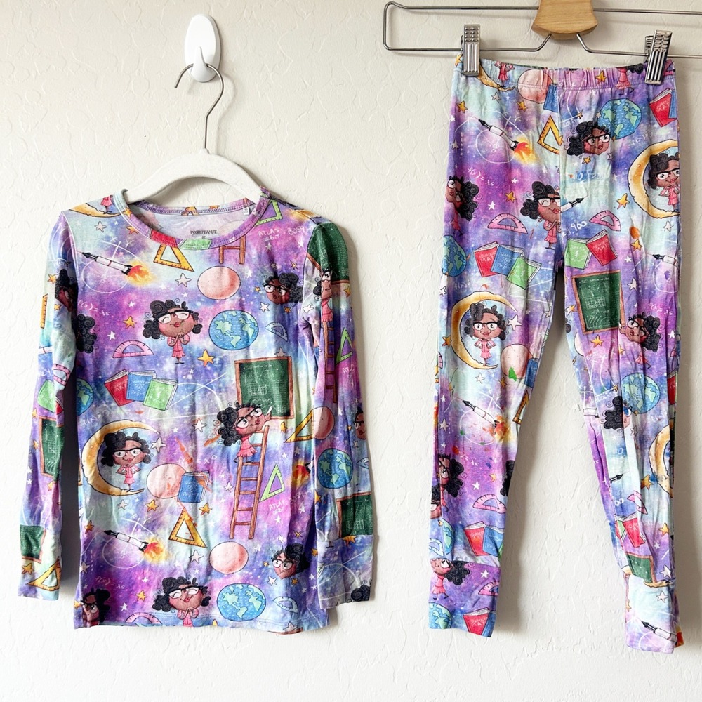 Posh Peanut Girls Katherine Johnson Empowerment Bamboo Pajama‎ Set Size 5T